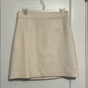 Cream J. Crew Wool Mini Skirt